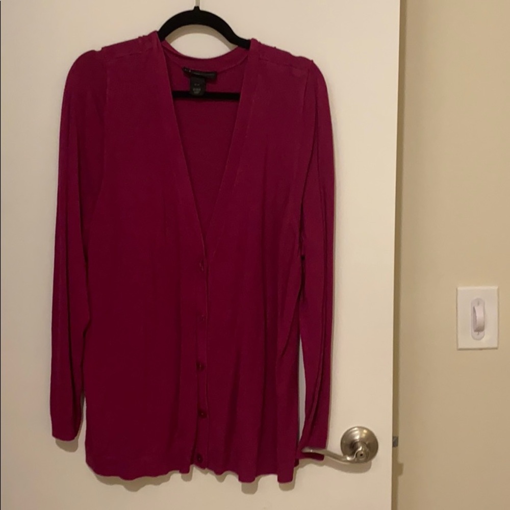 Lane Bryant size 26/28 fuchsia cardigan sweater
